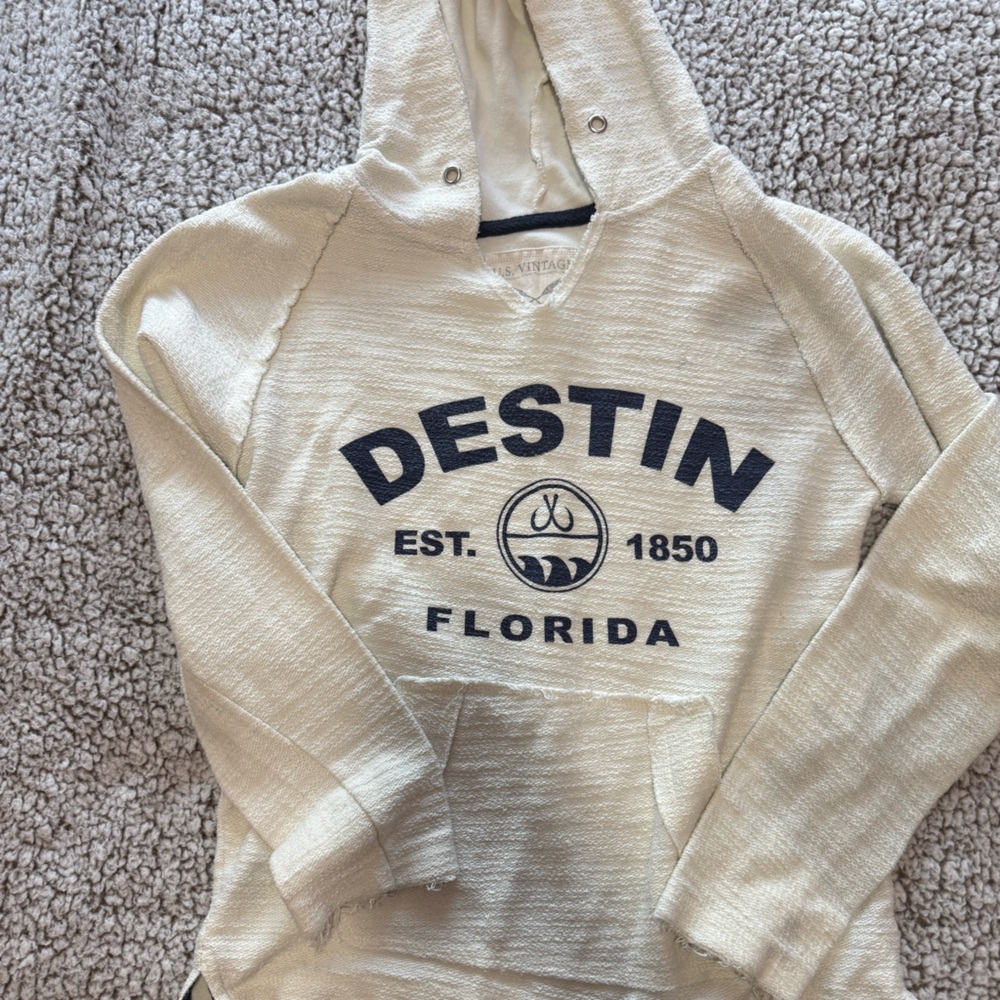 Vintage Cream and Black Graphic Men's Hoodie